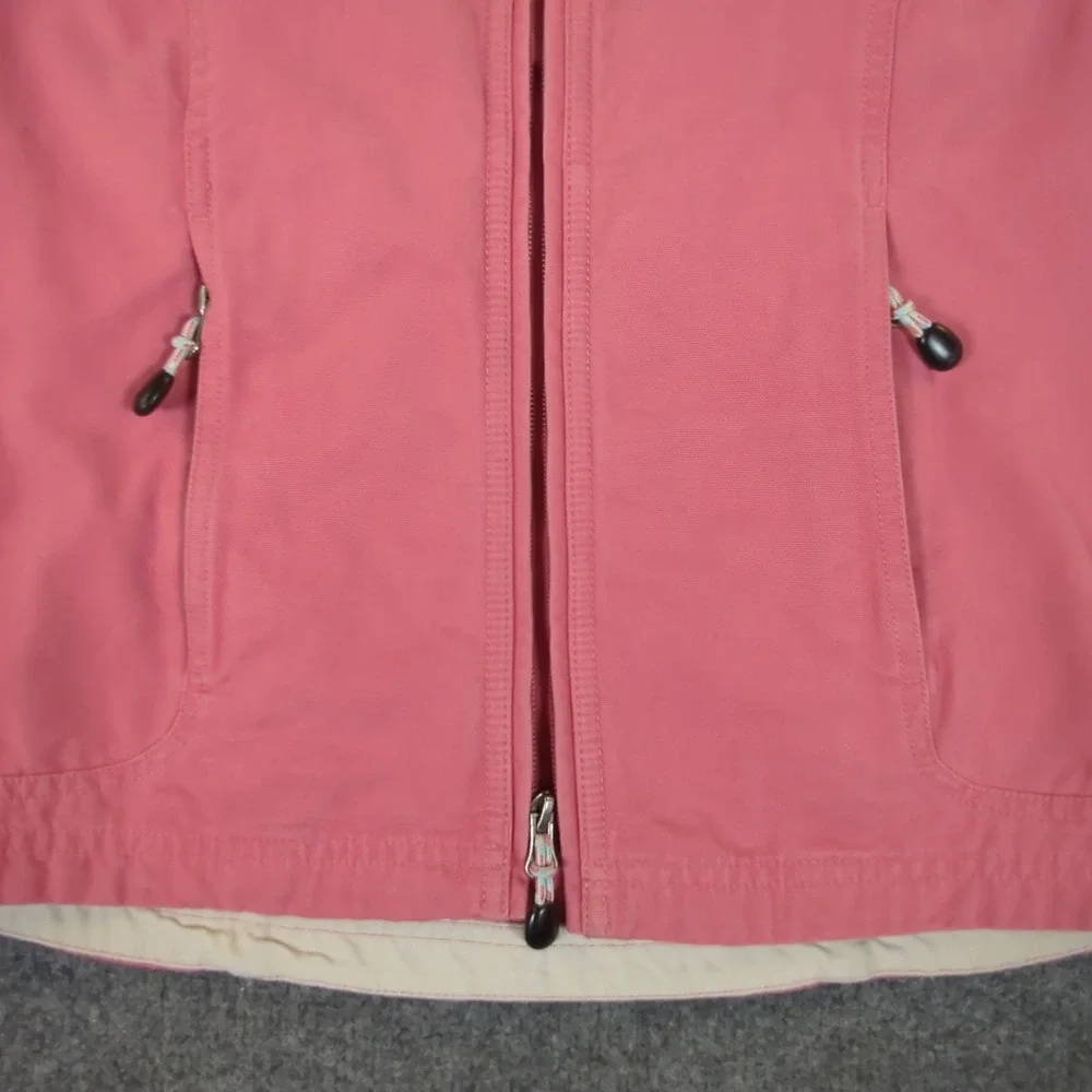 LL Bean Womens Pink Full Zip Cotton Canvas Jacket Small‎ 0AJW9 #2659